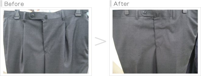 パンツのタック外し